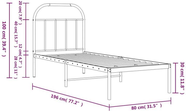 Actual product image vidaXL Bettgestell (75 x 190 cm)