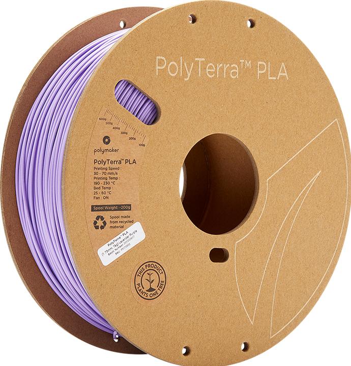 Actual product image Polymaker PolyTerra (PLA, 1.75 mm, 1000 g, Violet)