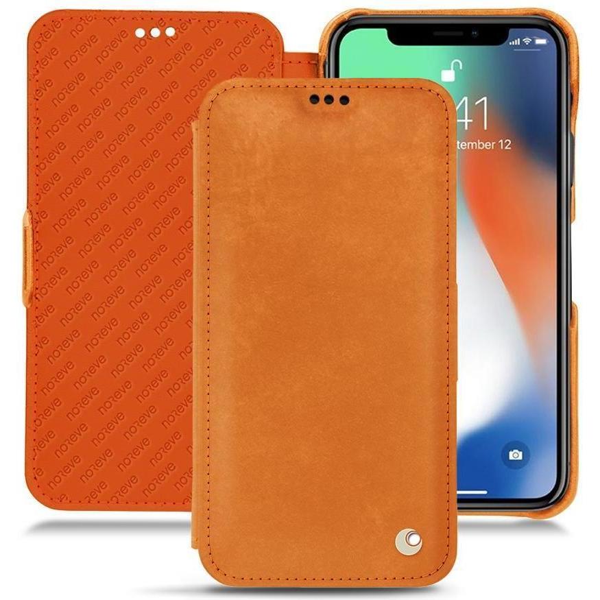 Thumbnail - Noreve Lederschutzhülle horizontal (Apple iPhone XS Max), Smartphone Hülle, Orange