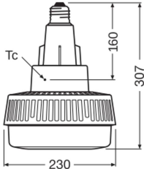 Produktbild Osram LED Strahler Reflektor HQI Highbay 250 Hallenstrahler E40 95W 13000lm neutralweiss 4000K 120° (E40, 95 W, 13000 lm, 1 x, E)