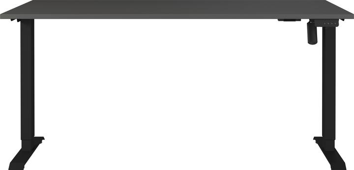 Produktbild Germania Boras höhenverstellbarer Schreibtisch grafit rechteckig, C-Fuss-Gestell schwarz 160,0 x 80,0 (160 x 80 x 118 cm)