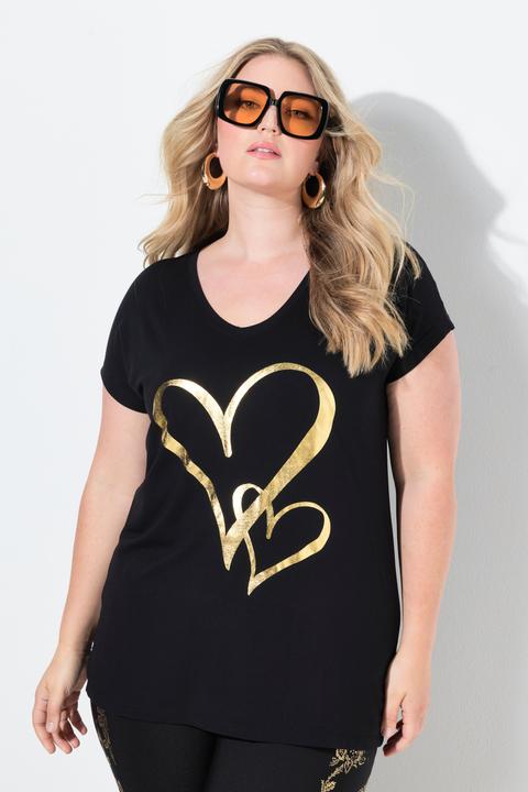 Produktbild Miamoda T-Shirt, bequeme Passform, glänzendem Herz-Motiv (44)