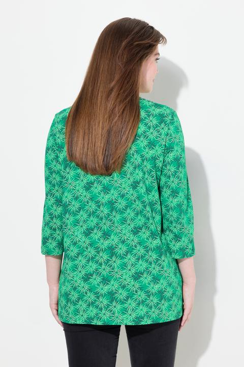 Produktbild Ulla Popken Shirt, Blüten, A-Linie, Rundhals, 3/4-Arm (42, 44)