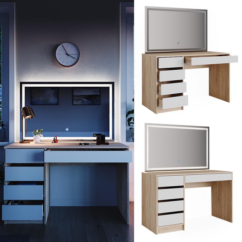 Thumbnail - Vicco, Schminktisch, Sherry mit Beleuchtung (120 x 75 x 55 cm)