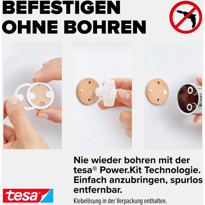 Image du produit tesa Barre de douche SPAA avec solution adhésive sans perçage