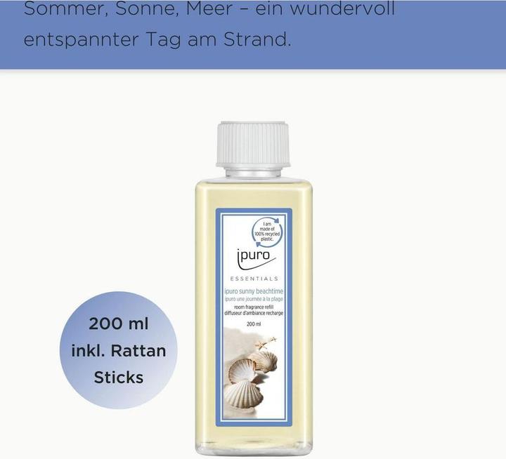 Produktbild Ipuro Duftstäbchen Refill Sunny Beachtime mit Stäbchen (200 ml)