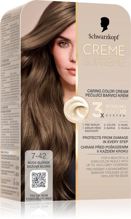 L'Oréal Paris Schwarzkopf Creme Supreme Hair Color Shade 742 Cool Ash Light Blonde (Blond)