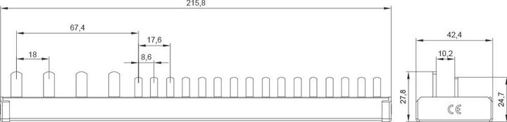 Produktbild Siemens Indus.Sector Stiftsammelschiene 10qmm, 12TE 5ST3783-0