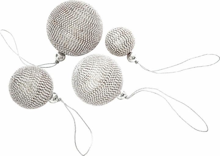 Actual product image Loberon Weihnachtskugel 4er Set Varnor silber (4x)