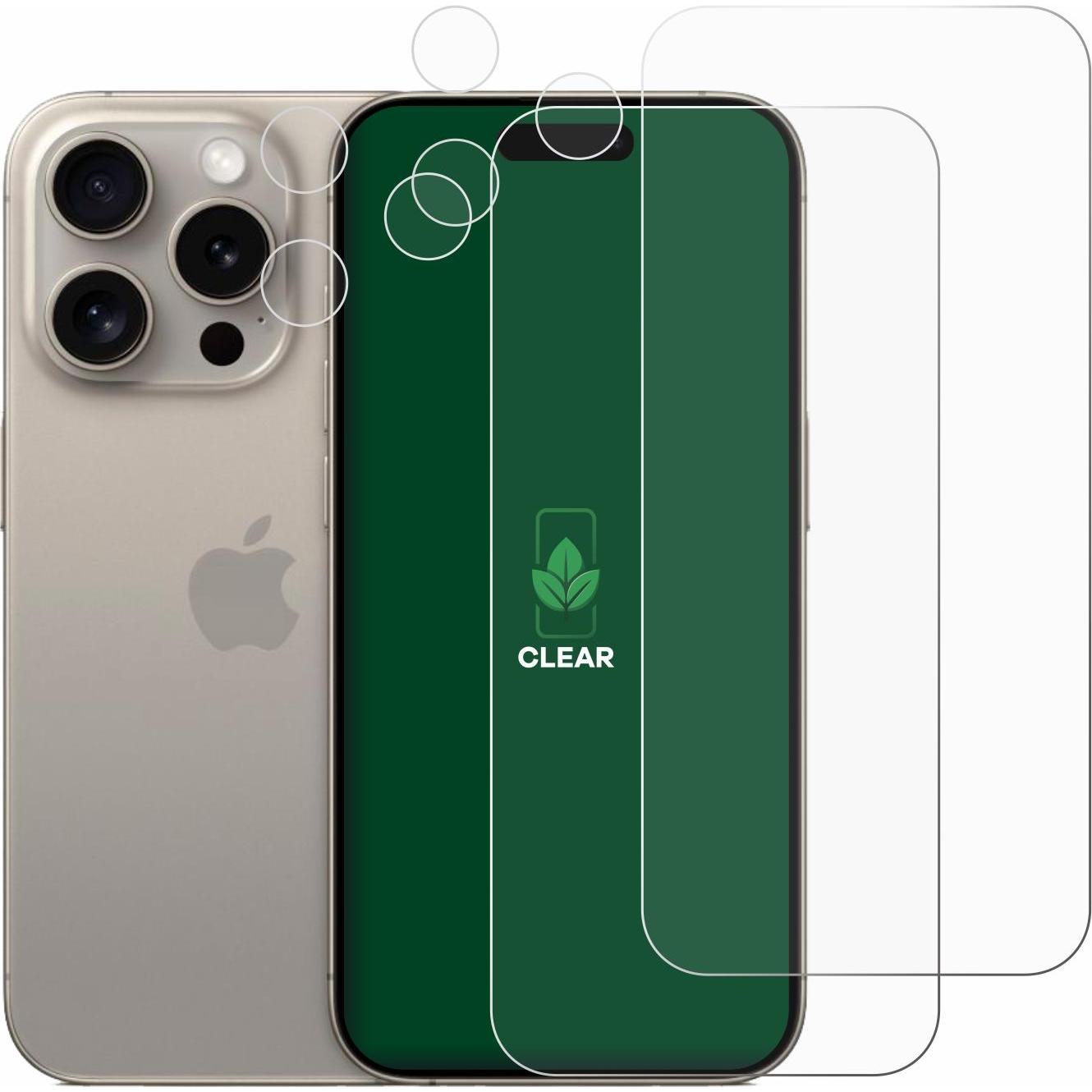 Thumbnail - ScreenLeaf Schutzfolie nachhaltiger Displayschutz Displayschutzfolie Folie Klar Transparent (2 Stück, Apple iPhone 15 Pr...