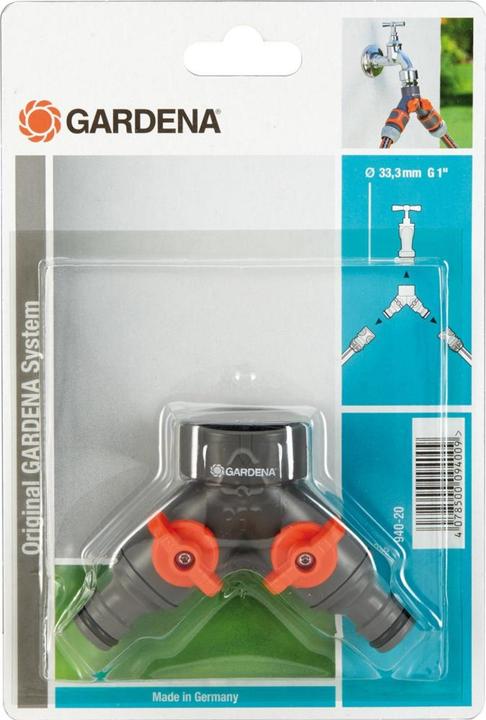 Image du produit Gardena Vanne à deux voies (Distributeur 2 voies, Adaptateur de robinet, Multi-couplage, 33.30 mm)