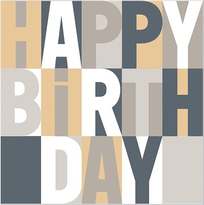 Artebene Servietten - "Happy Birthday" grau von (20 Stk., 33 x 33 cm)