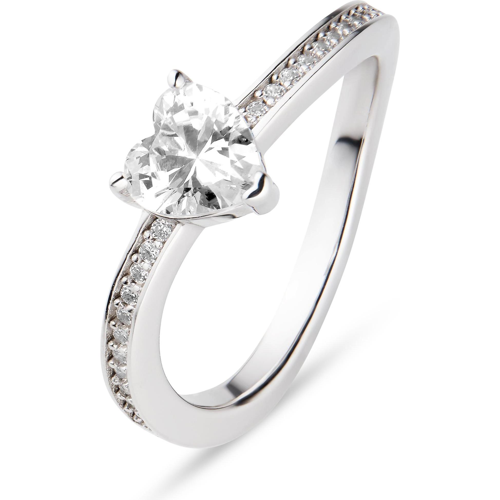 Jette, Ring, Damenring LOVE DIAMOND, (61, 925 Silber)