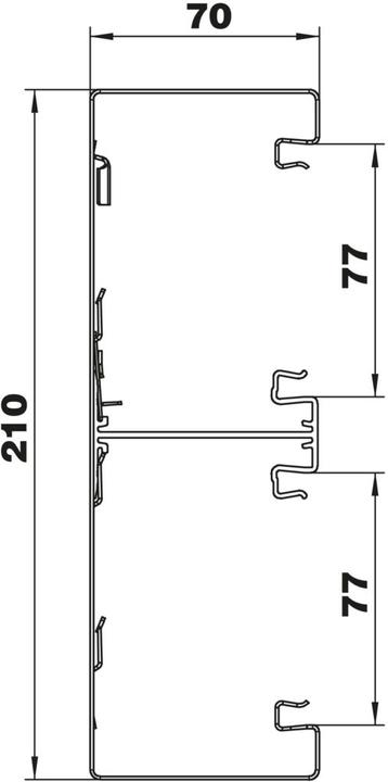 Actual product image OBO Bettermann OBO GS-D70210CW symmetrical device installation duct 70x210x2000 re (200 cm)