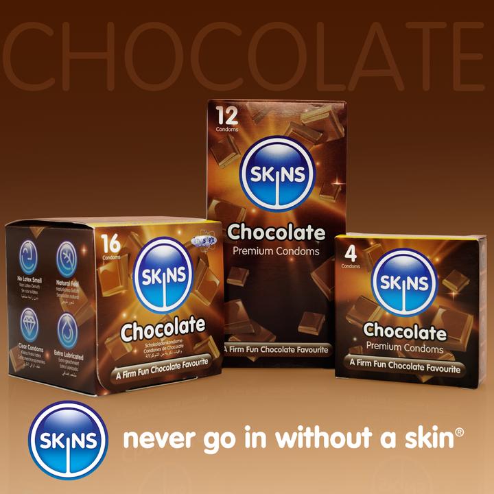 Produktbild Skins Chocolate» 4 Kondome mit süssem Schokoladen-Aroma (4 Stk.)
