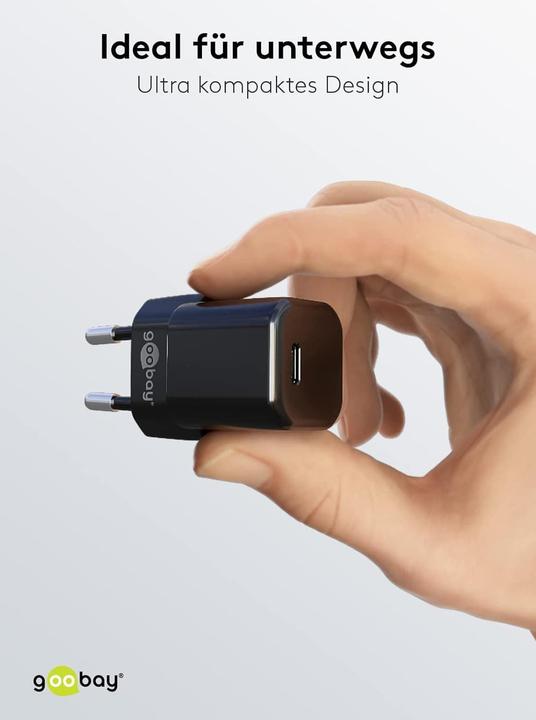 Actual product image Goobay USB-C PD Quick Charger Nano 20 W black (20 W)