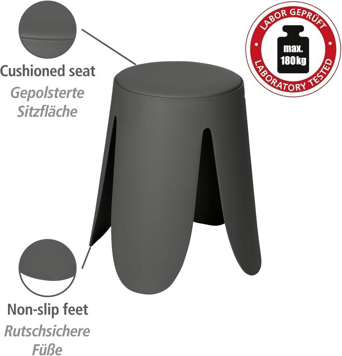 Produktbild Wenko Hocker Comiso anthrazit matt