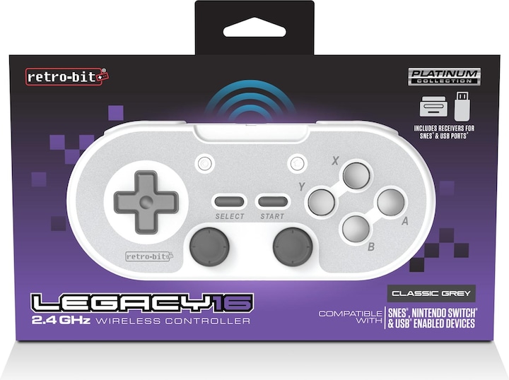 Produktbild retro-bit Legacy16 2.4 Ghz Wireless Controller for SNES, Switch, PC, Mac, Raspberry Pi and Steam - C