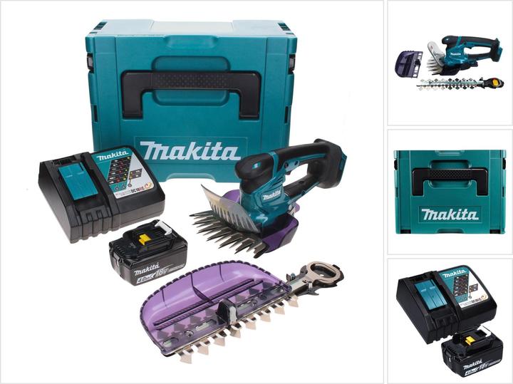 Produktbild Makita DUM 604 RM1XJ Akku Grasschere 18 V mit Gras- und Strauchscherblatt + 1x Akku 4,0 Ah + (Akkubetrieb)