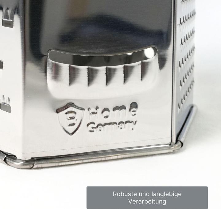 Produktbild B-Home XL Edelstahl-Küchenreibe Standreibe Sechskantreibe Gemüsereibe Handreibe