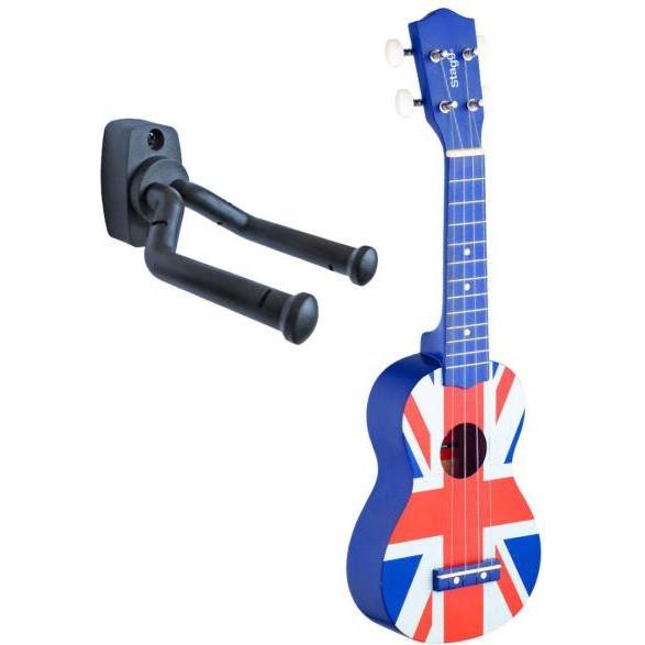 Stagg US-UK Sopran Ukulele mit Tasche mit Wandhalter (Sopran, Soprano), Ukulele