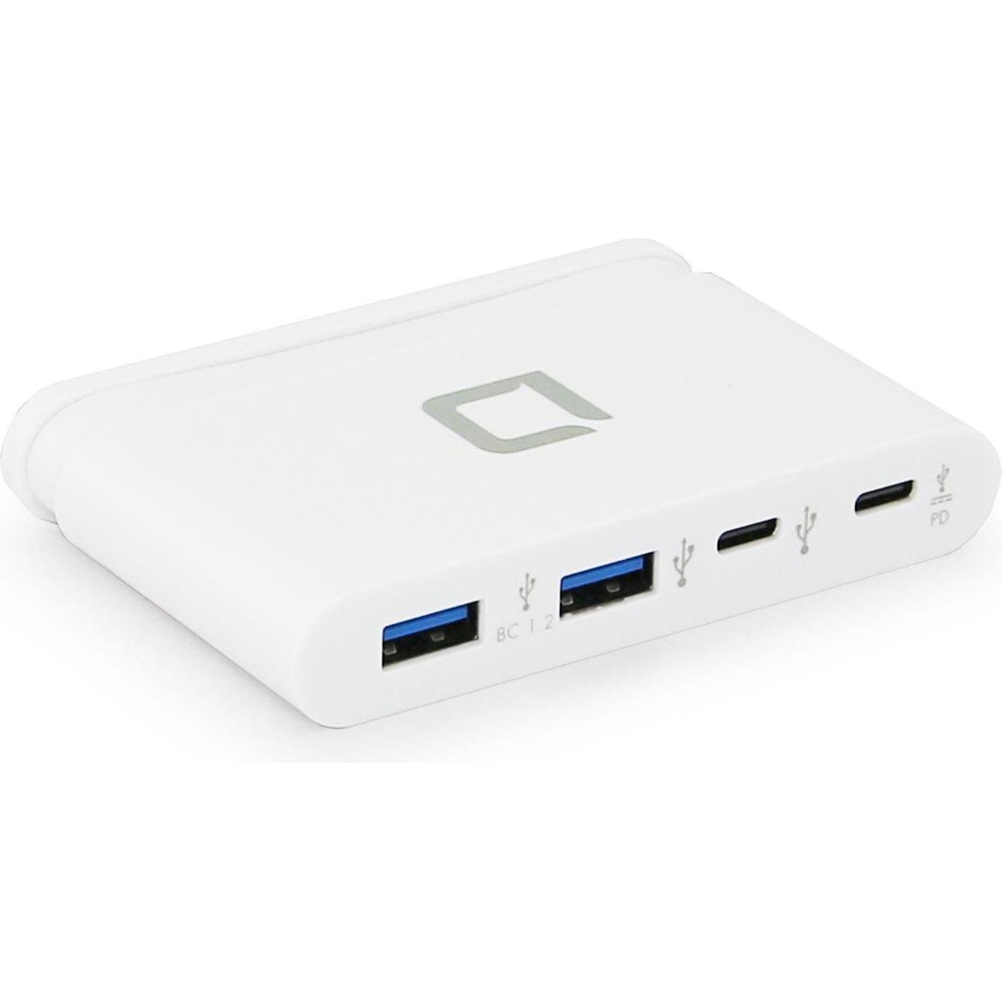 Dicota Portable 4-in-1 (USB-C, 4 Ports), Dockingstation + USB Hub, Weiss
