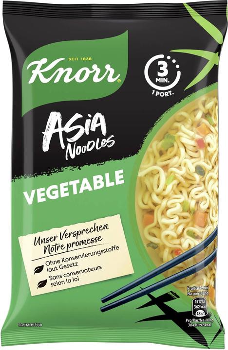 Knorr Asia Noodles Vegetable pouch, instant Asian noodles with vegetables, prepared in 3 minutes. (70 g)