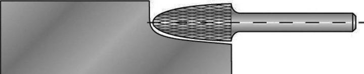 Actual product image Ruko HM burr shape F round bend