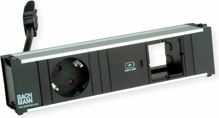 Actual product image Bachmann CONI 1xCEE7/3 1xUSB C 30W earthing contact GST18 plug (1x, CEE 7/3)