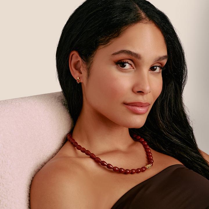 Immagine prodotto Thomas Sabo Ohrstecker Rote Steine Elyndra 18k Vergoldung (Argento 925)