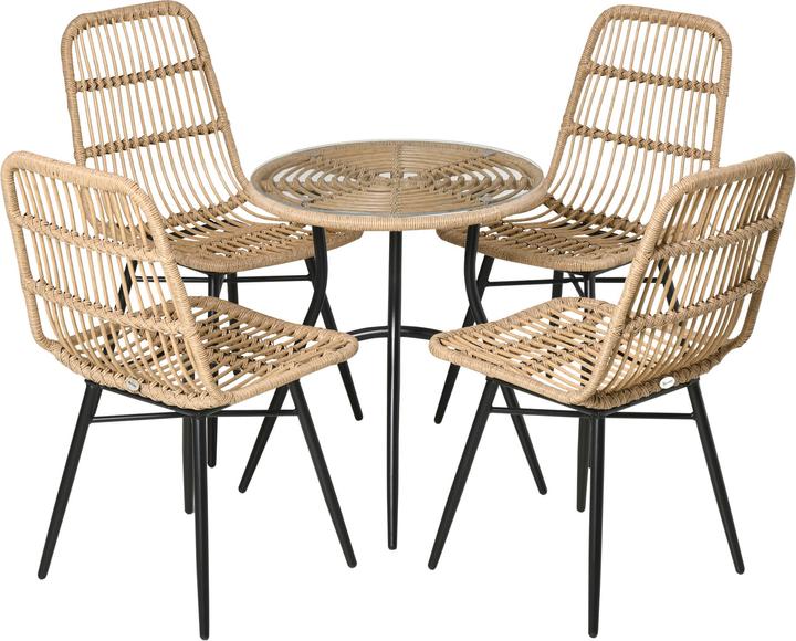 Produktbild Outsunny Gartenmöbel-Set mit geflochtenem Design (60 cm)