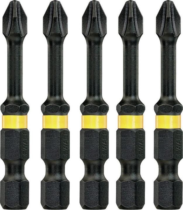 Produktbild DeWalt Phillips PH2 Schraubendreherbit, Typ Schlagschrauberbit, 5teilig (Kreuz Phillips PH)