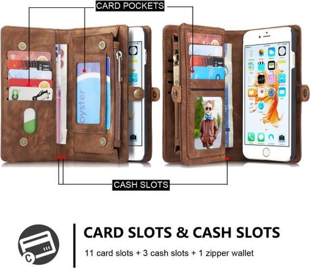 Produktbild Caseme Leder Portemonnaie mit Plastik Hülle (Apple iPhone 7 Plus, Apple iPhone 8 Plus)