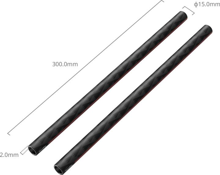 Produktbild SmallRig 15 mm Carbon Fiber Rods (Paar, 12"), Zubehörtyp: Rod