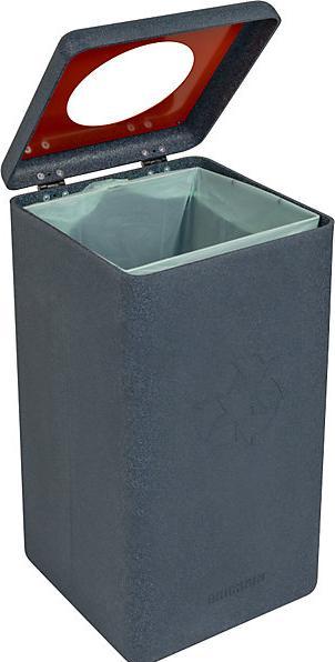Immagine prodotto ReinigungsBerater Sistema di raccolta differenziata BrickBin, bidone di plastica grigio arancione da 65 L con porta (65 l)
