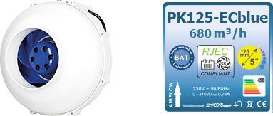 Prima Klima Rohr-Ventilator EC 125 / BLUE Multispeed