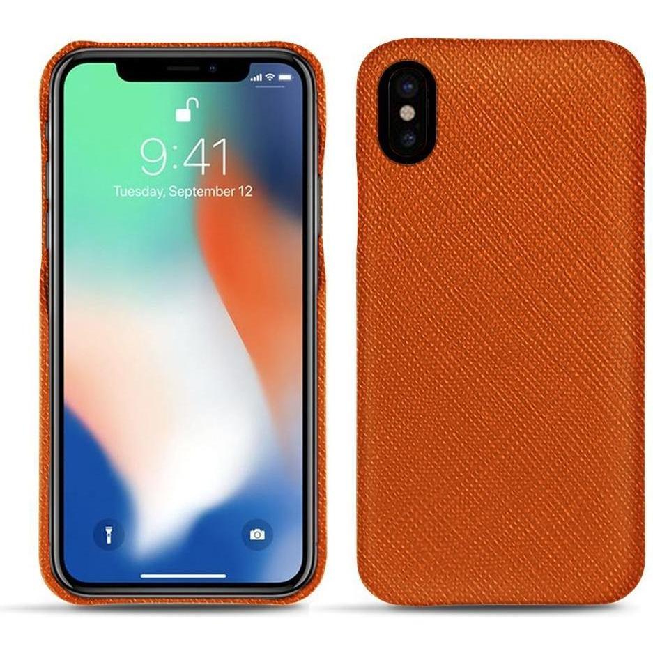 Noreve Lederschutzhülle (Apple iPhone XS Max), Smartphone Hülle, Orange