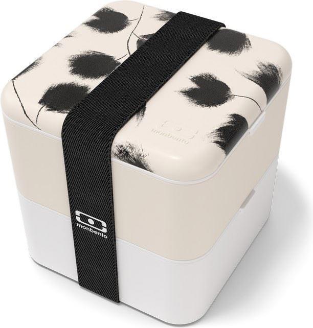 Produktbild Monbento MB Square Graphic Plume Bento Box mit Feder Muster - Made in France - grosse Brotdose gross