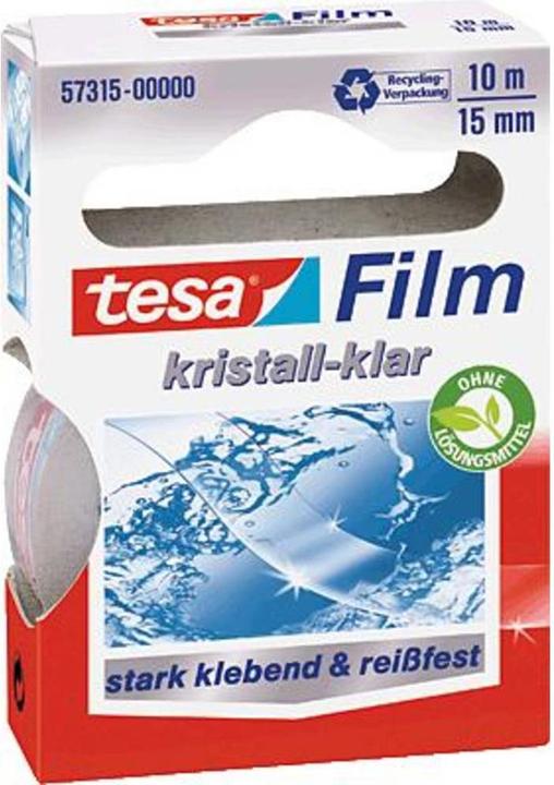 Produktbild tesa 1x tesafilm KRISTALL-KLAR, hochtransparent, alterungsbeständig, mit starker Haftung (15 mm)