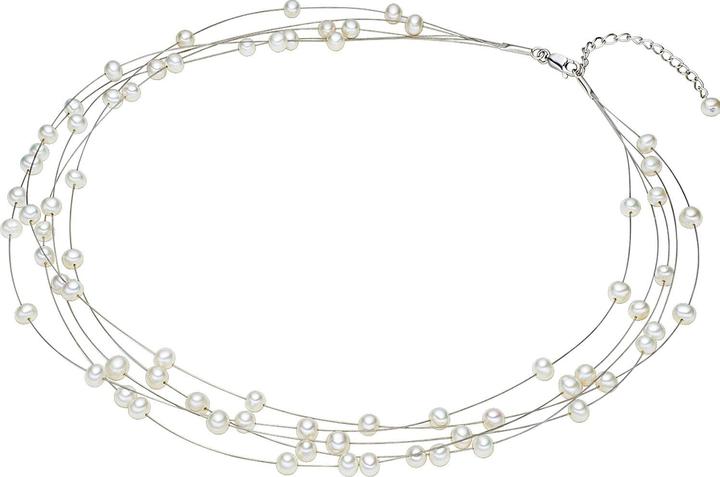 Image du produit Valero Pearls Femme en argent sterling perle d'eau douce de culture argent 45,0 cm chaîne de base + 5,0 cm (Argent Sterling, 45 - 50 cm)