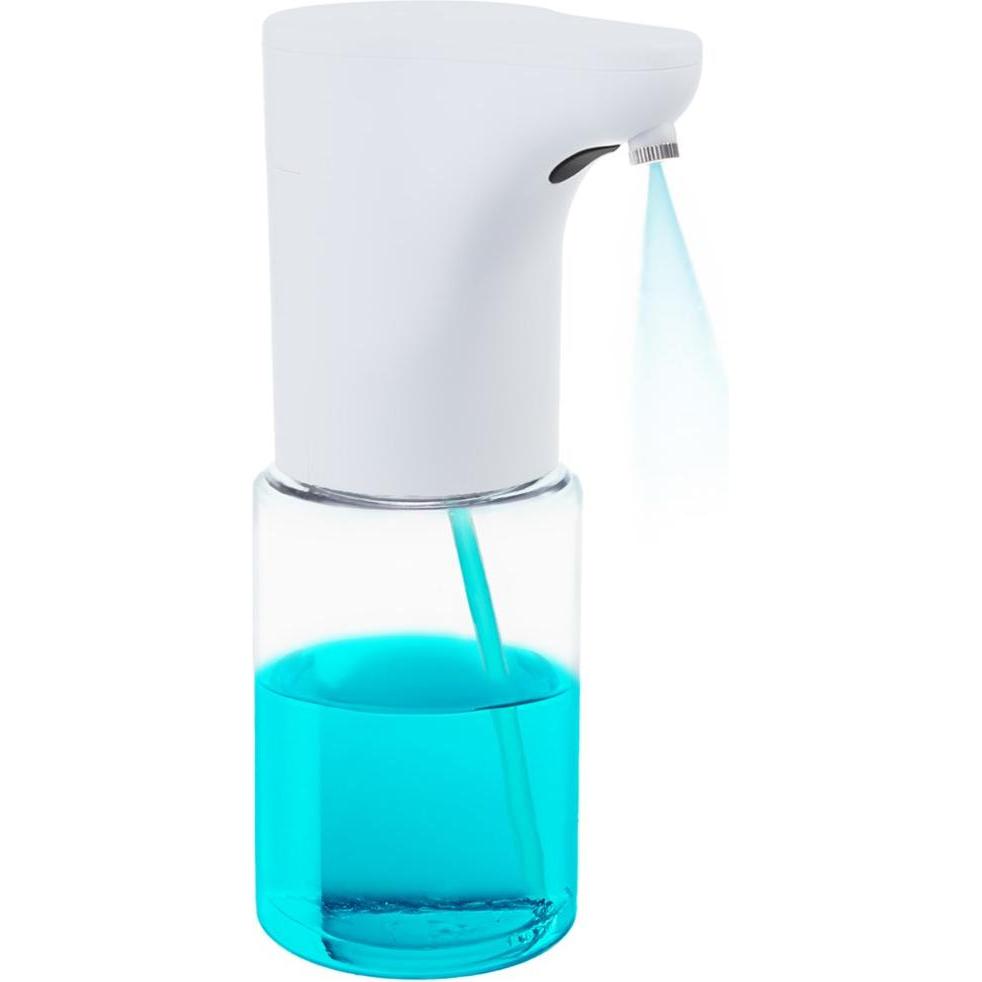 Promedix, Dosatore di sapone + portasapone, automatic dispenser dispenser container for liquid soaps disinfectant liquids 300ml 4xAA white PR-5