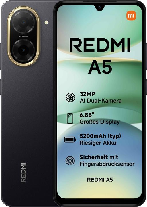 Immagine prodotto Xiaomi Redmi A5 4G (64 GB, Midnight Black, 6.88", Doppia SIM, 4G)