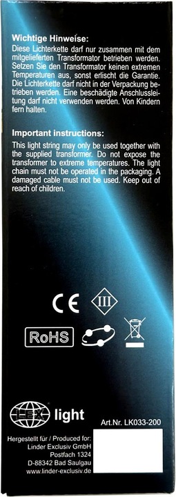 Actual product image Mojawo 200 micro LED tail chain fairy lights indoor and outdoor (2 m)