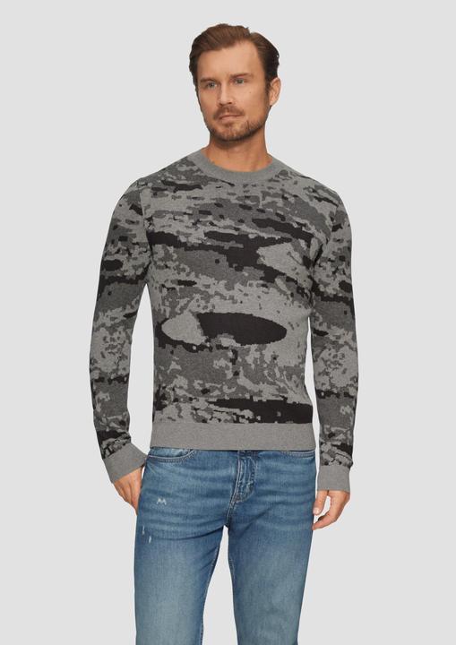 Produktbild S.Oliver Strickpullover Jacquard-Pullover aus Baumwollstrick (3XL)