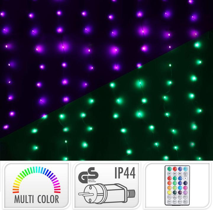 Cortina Rideau LED avec 240 LED, RGB, IP44 (6 m)