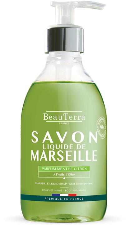 Actual product image BeauTerra Liquid soap Marseille mint-lemon liq (Liquid soap, 300 ml)