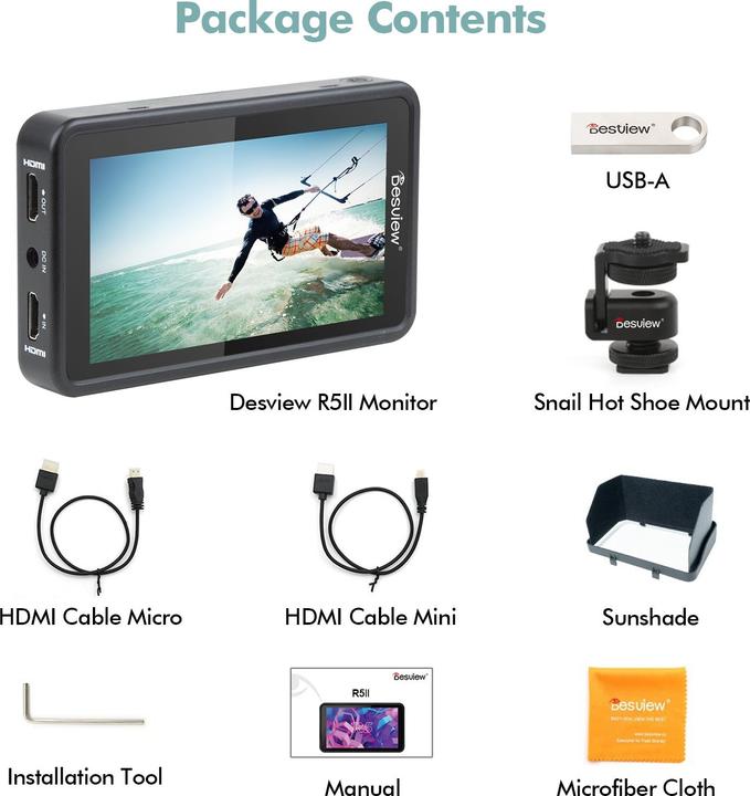 Actual product image Desview R5ii 13.97cm (5.5 ) (5.50", Full HD)