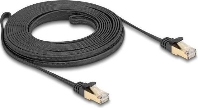 Produktbild Delock RJ45 Flachband Netzwerkkabel mit Geflechtmantel Cat.6 (U/FTP, CAT6a, 7.50 m)