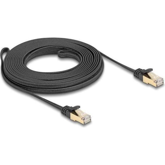 Thumbnail - Delock RJ45 Flachband Netzwerkkabel mit Geflechtmantel Cat.6 (S/FTP, CAT6a, 7.50 m), Netzwerkkabel