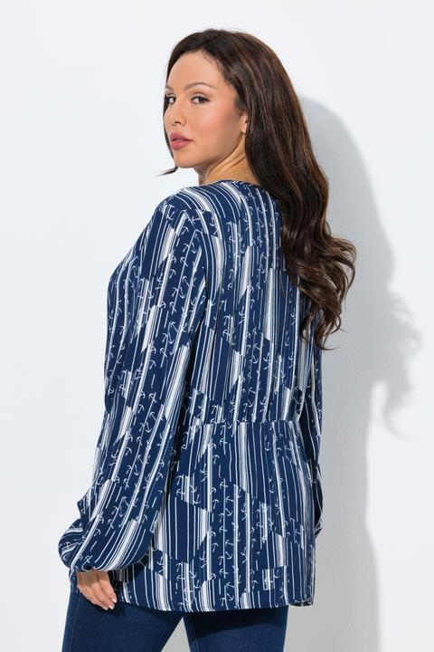 Actual product image Ulla Popken Geometric Anchor Print Blouse (62)